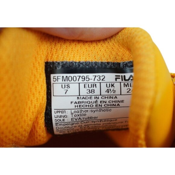 Fila Fast Charge Sneaker Womens Yellow Velcro Strap Sneakers Size 7 - Picture 7 of 9
